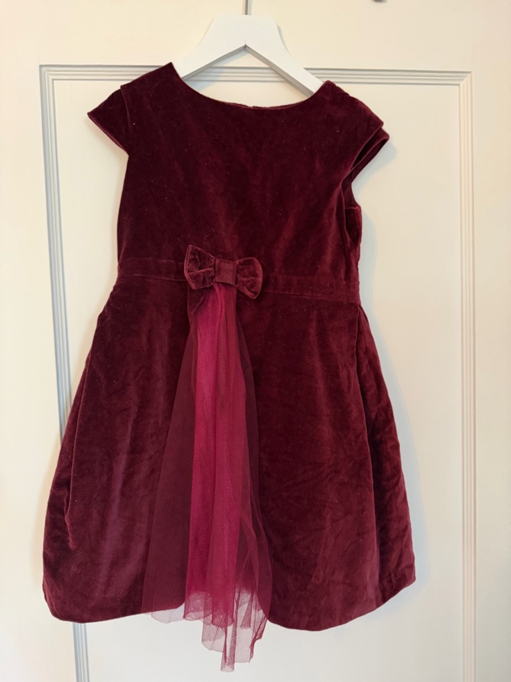 Jacadi Girls' Burgundy Velvet Party Dress